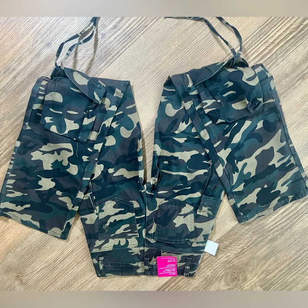 VIP Camo Cargo Jeans- Green & Black Wide Leg Size 00 NWT - Picture 7 of 7